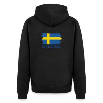 Sverige Suède Suède Conception du drapeau de la Suède - Veste à capuche bio Premium Unisexe - noir - Dos - Nico (187cm)