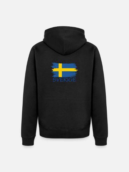 Sverige Sweden Sweden Flag Design - Unisex Premium Organic Zip Hoodie - black