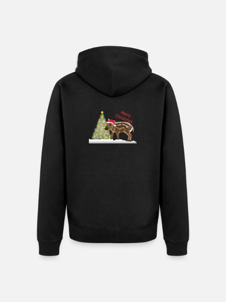 Merry Christmas, Freddy Frischling - Unisex Premium Organic Zip Hoodie - black
