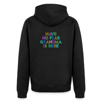 Grandma Cool Statement Grandma Grandmother Grandchild - Unisex Premium Organic Zip Hoodie - black - Back - Nico (187cm)