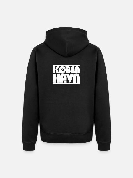 Copenhagen Danmark lettering design - Unisex Premium Organic Zip Hoodie - black
