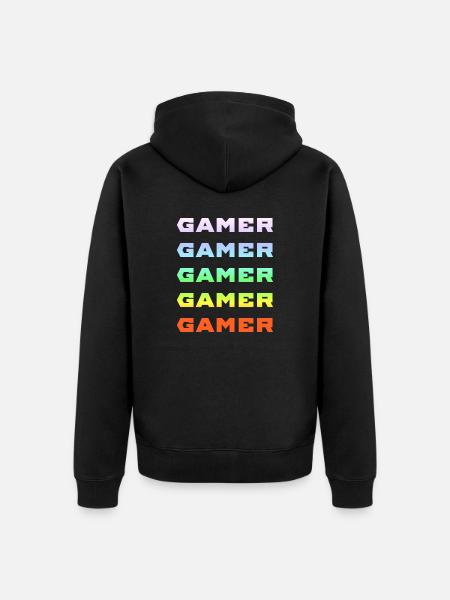 GAMER GAMER GAMER GAMER GAMER - Unisex Premium Organic Zip Hoodie - black