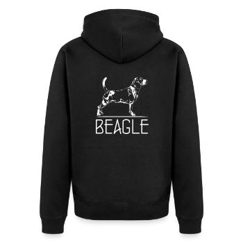 BEAGLE Hundeportrait Hund Hunde Wilsigns Jagdhund - Unisex Premium Bio Zip Hoodie - Schwarz - Hinten - Nico (187cm)