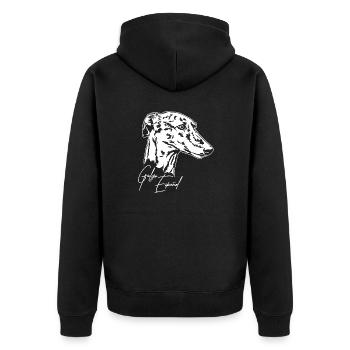 GALGO ESPANOL Portrait Greyhounds Wilsigns - Unisex Premium Organic Zip Hoodie - black - Back - Nico (187cm)