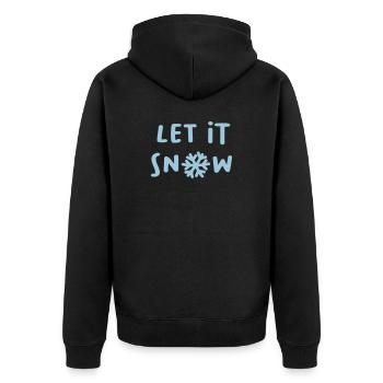 Let it snow Schnee Schneeflocke Winter Weihnachten - Unisex Premium Bio Zip Hoodie - Schwarz - Hinten - Nico (187cm)