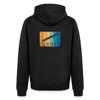 Ophikleide Vintage Musiker Instrument Geschenk - Unisex Premium Bio Zip Hoodie - Schwarz - Hinten - Nico (187cm)