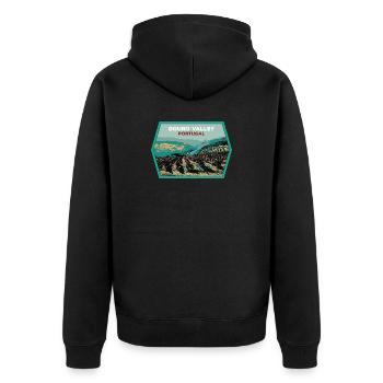 Douro Valley Shield, Portugal Illustration - Unisex Premium Organic Zip Hoodie - black - Back - Nico (187cm)