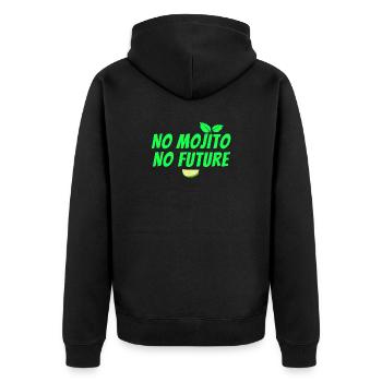 mojito, cocktail, mojito fan, rum - Unisex Premium Organic Zip Hoodie - black - Back - Nico (187cm)