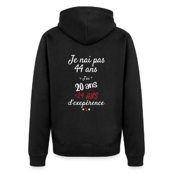 I don't have a 44 year old birthday present - Unisex Premium Organic Zip Hoodie - black - Back - Nico (187cm)