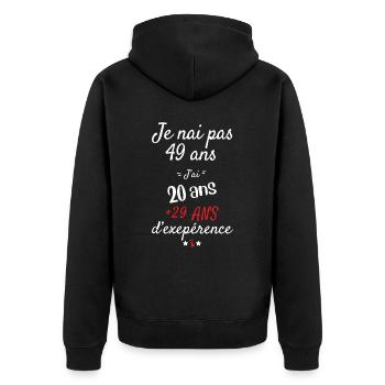 Je n ai pas 49 ans cadeau d anniversaire - Veste à capuche bio Premium Unisexe - noir - Dos - Nico (187cm)