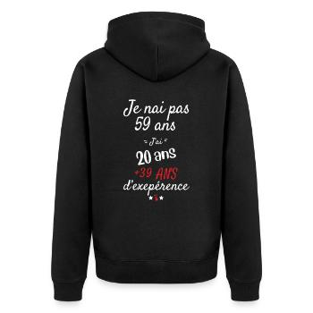 Je n ai pas 59 ans cadeau d anniversaire - Veste à capuche bio Premium Unisexe - noir - Dos - Nico (187cm)
