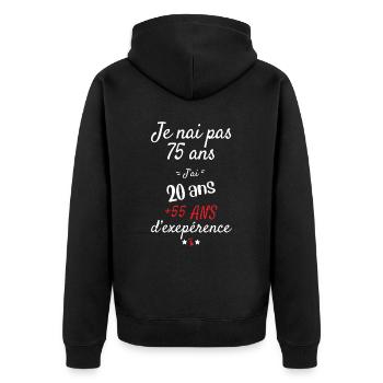 Je n ai pas 75 ans cadeau d anniversaire - Veste à capuche bio Premium Unisexe - noir - Dos - Nico (187cm)