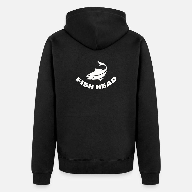 TÊTE DE POISSON - Veste à capuche bio Premium Unisexe - noir