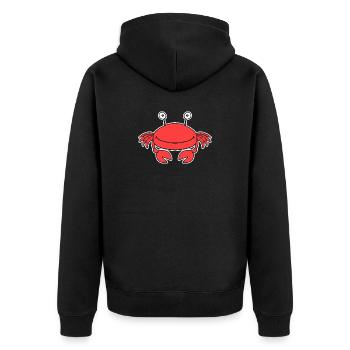 Krabben Krabbe - Unisex Premium Bio Zip Hoodie - Schwarz - Hinten - Nico (187cm)