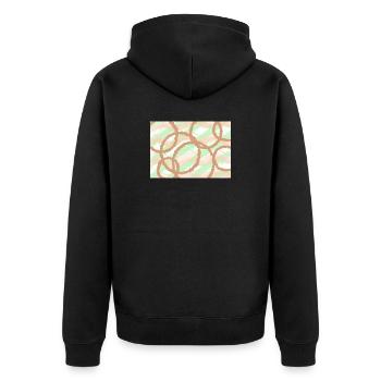 Brown Circles Background - Unisex Premium Organic Zip Hoodie - black - Back - Nico (187cm)