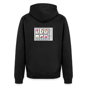 Eiscreme-Maschine - Unisex Premium Organic Zip Hoodie - black - Back - Nico (187cm)