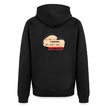 Police report funny - Unisex Premium Organic Zip Hoodie - black - Back - Nico (187cm)