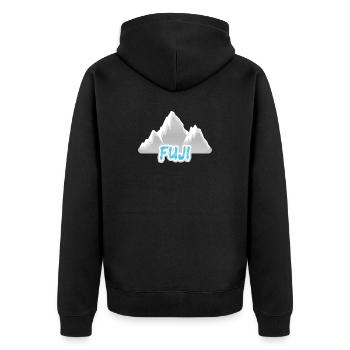 Geschenk für Fuji - Unisex Premium Bio Zip Hoodie - Schwarz - Hinten - Nico (187cm)