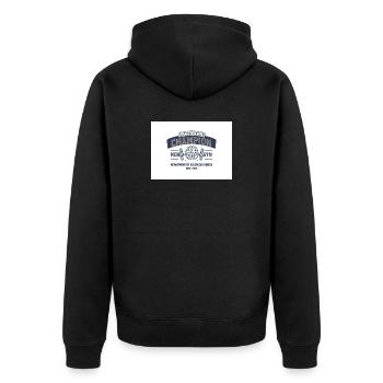Overthinking Champion Fitness Joke - Unisex Premium Organic Zip Hoodie - black - Back - Nico (187cm)