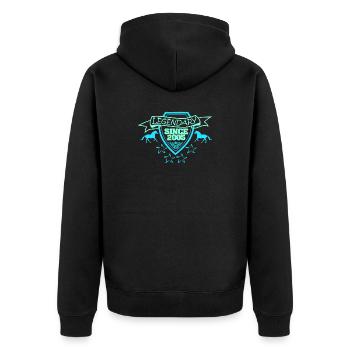 Pferd 2005 - Unisex Premium Bio Zip Hoodie - Schwarz - Hinten - Nico (187cm)
