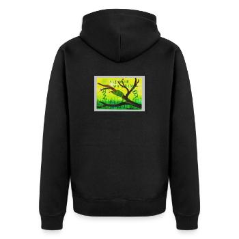 A5_Yig_Portrait - Unisex Premium Organic Zip Hoodie - black - Back - Nico (187cm)