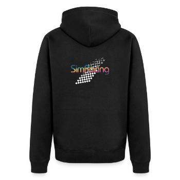 SimRacing Gradient Logo - Unisex Premium Organic Zip Hoodie - black - Back - Nico (187cm)