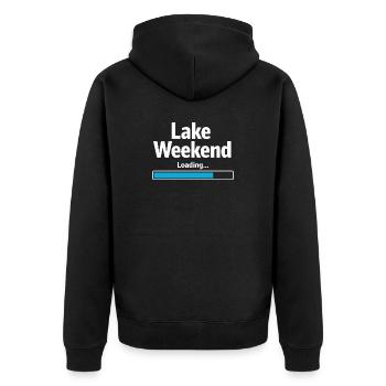 See-wochenende Countdown Zu See-tagen - Unisex Premium Bio Zip Hoodie - Schwarz - Hinten - Nico (187cm)