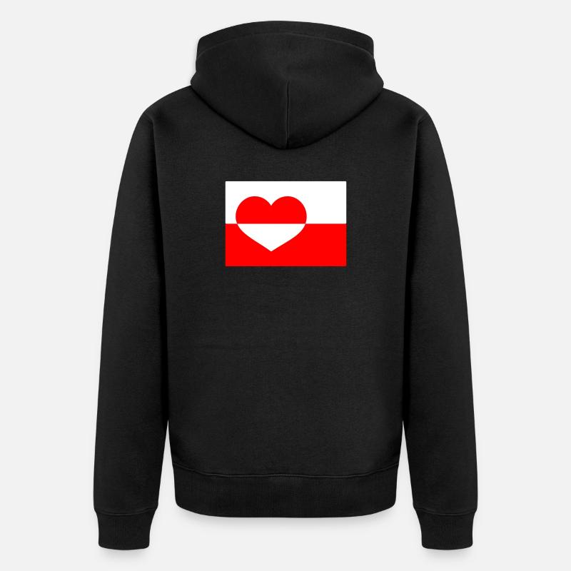 Drapeau du Cœur du Groenland - Veste à capuche bio Premium Unisexe - noir