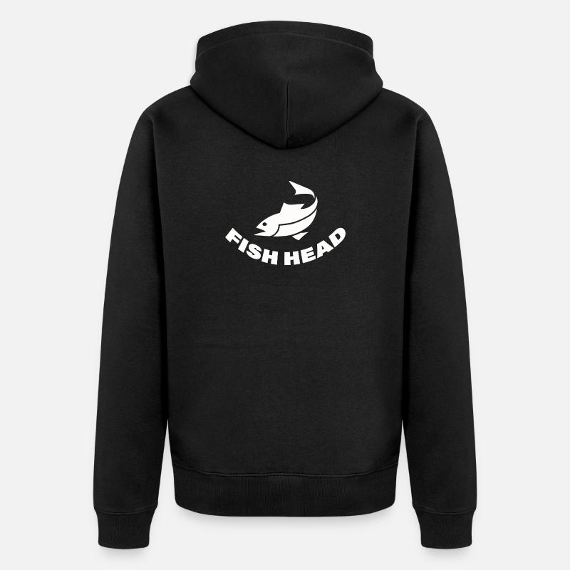 FISH HEAD - Unisex Premium Bio Zip Hoodie - Schwarz