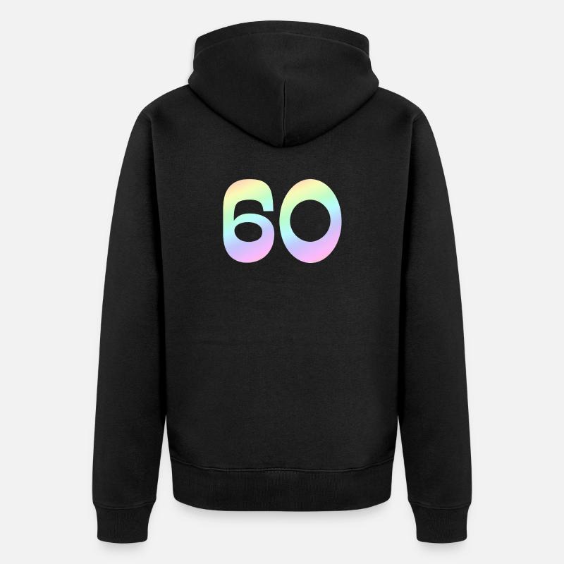 60, Dégradé, Pastel - Veste à capuche bio Premium Unisexe - noir