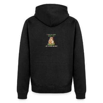 Lost Bear Vibes Reading Map - Unisex Premium Organic Zip Hoodie - black - Back - Nico (187cm)