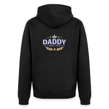 Daddy Since 2026 – Proud Dad Design - Unisex Premium Organic Zip Hoodie - black - Back - Nico (187cm)