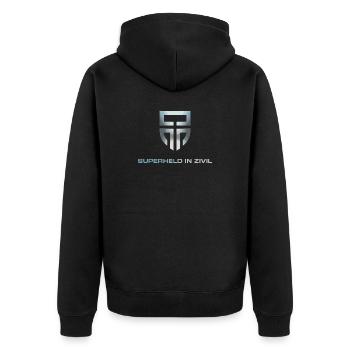 Superheld In Zivil Superhero Superhelden Kostüm - Unisex Premium Bio Zip Hoodie - Schwarz - Hinten - Nico (187cm)