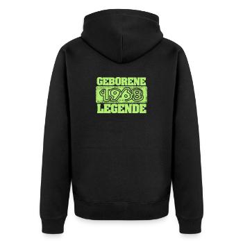 1968 - Unisex Premium Bio Zip Hoodie - Schwarz - Hinten - Nico (187cm)