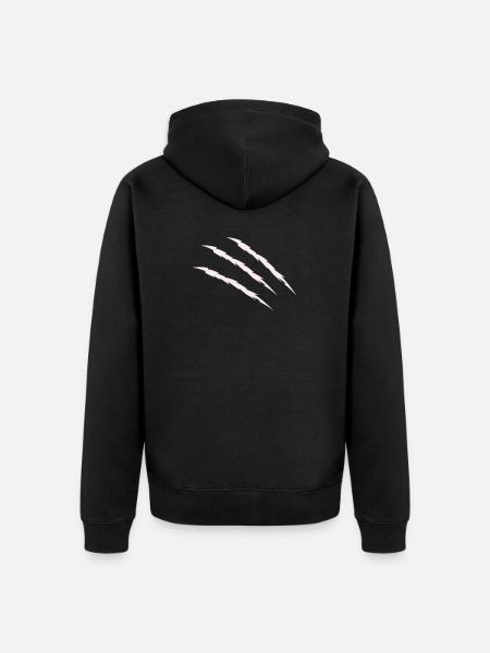 krallen_scars - Unisex Premium Organic Zip Hoodie - black