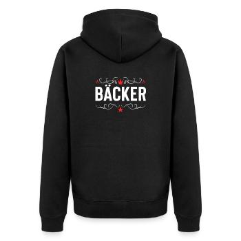 Baker Profession - Unisex Premium Organic Zip Hoodie - black - Back - Nico (187cm)