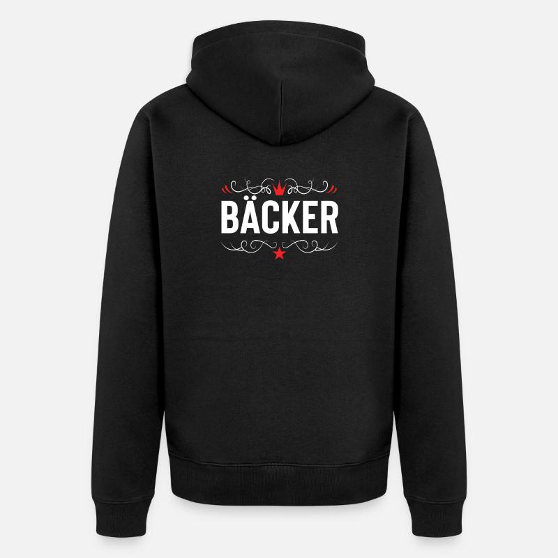 Bäcker Beruf - Unisex Premium Bio Zip Hoodie - Schwarz
