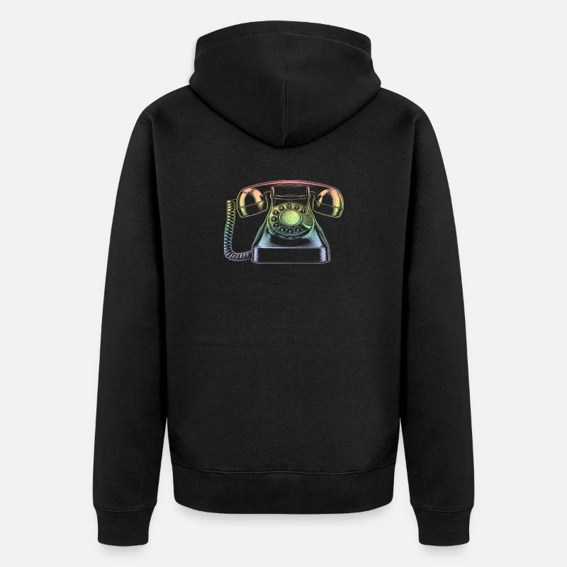 Telefon - Unisex Premium Bio Zip Hoodie - Schwarz