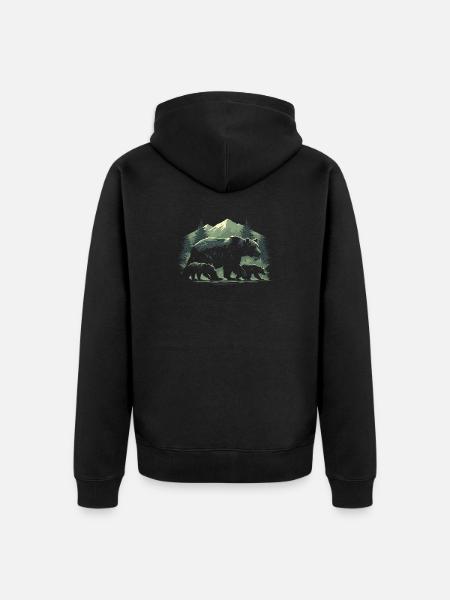 Sentier de l’Ours à Pine Dawn - Veste à capuche bio Premium Unisexe - noir