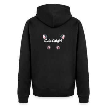 Graphisme anime de chats Ears Cat Cute - Veste à capuche bio Premium Unisexe - noir - Dos - Nico (187cm)