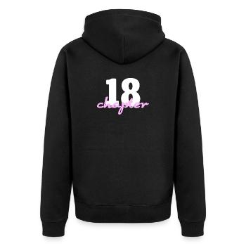 Chapter 18 - 18. Geburtstag Poster & Design - Unisex Premium Bio Zip Hoodie - Schwarz - Hinten - Nico (187cm)