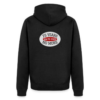 Mayo, 75 ans sans fin - Veste à capuche bio Premium Unisexe - noir - Dos - Nico (187cm)