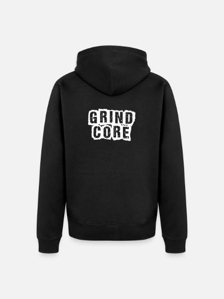 Grindcore Distressed Text - Unisex Premium Bio Zip Hoodie - Schwarz