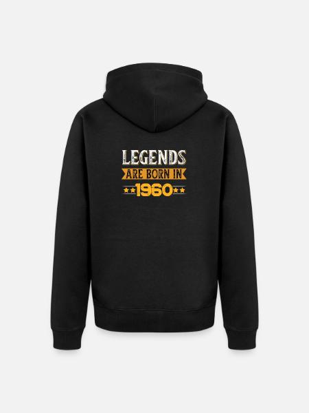 Birthday born in 1960 - Unisex Premium Bio Zip Hoodie - Schwarz