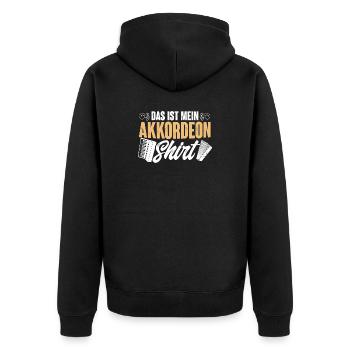 Akkordeon - Unisex Premium Bio Zip Hoodie - Schwarz - Hinten - Nico (187cm)