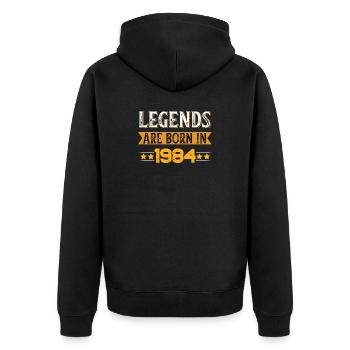 Legends Since 1984 Birthday Theme - Unisex Premium Organic Zip Hoodie - black - Back - Nico (187cm)