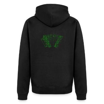 Harmonica SciFi Typo Effect | ZiachON! - Unisex Premium Organic Zip Hoodie - black - Back - Nico (187cm)