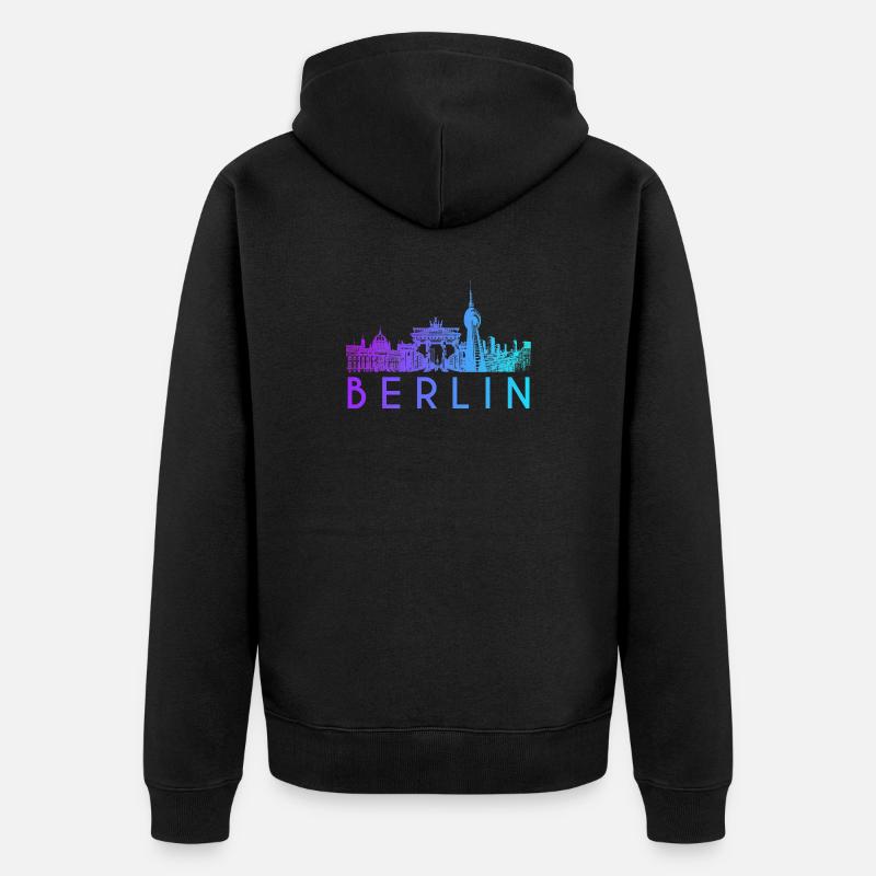 Horizon de Berlin - Veste à capuche bio Premium Unisexe - noir