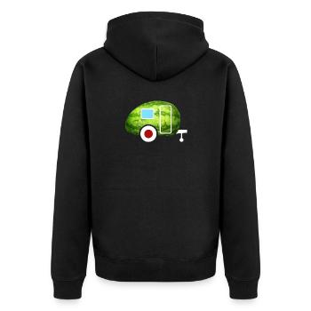 Melon Caravan Caravan Retro Summer Camping Fan - Unisex Premium Organic Zip Hoodie - black - Back - Nico (187cm)