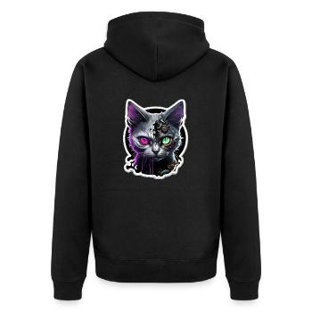 Tête de Zombie Cat - Veste à capuche bio Premium Unisexe - noir - Dos - Nico (187cm)